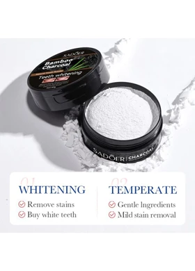 پودر سفیدکننده فوری دندان Sadoer مدل زغال بامبو