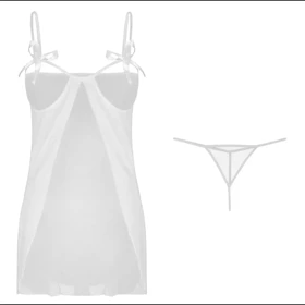 لباس خواب پاپیون زنانه رنگ سفید