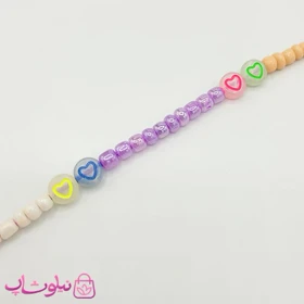 بند عینک دستساز رنگی مدل قلب شب تاب کد 80