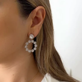 گوشواره زنانه مجلسی گرد کد 602