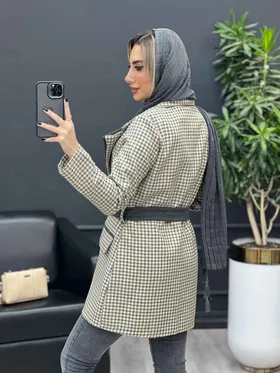 پالتو چهارخونه دو جیب