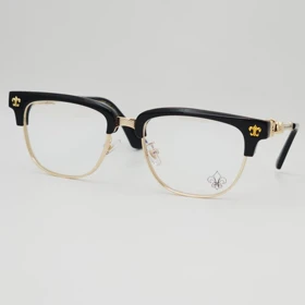 عینک آفتابی مردانه و زنانه کروم هارتز Chrome Hearts 0766 و عینک شب (فریم مشکی طلایی عدسی بی رنگ)