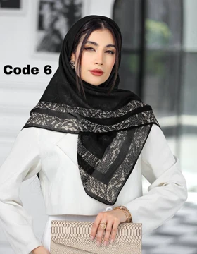 روسری حریرنخ مشکی تابستانه 4394