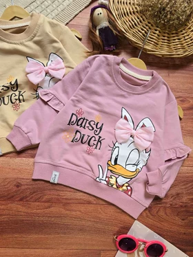 بلوز دخترانه طرح اردک پاپیونی