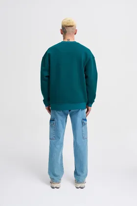 سویشرت سبز بنزینی مهره دوزی شده مردانه M3573