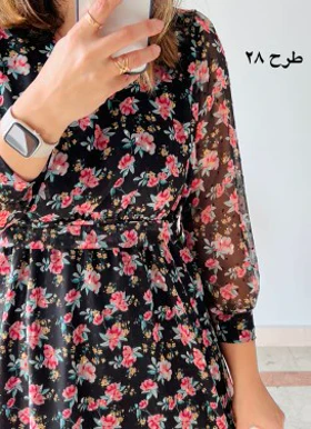 پیراهن حریر سرمه سری 14