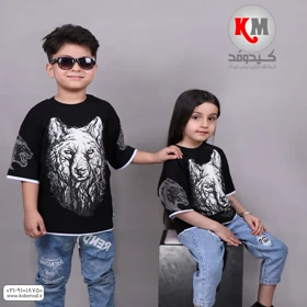 تیشرت تک اسپرت نگین‌دار مدل گرگ