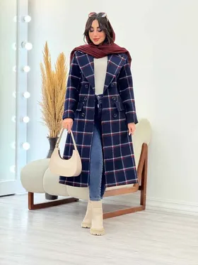 پالتو بلند آستین سه دکمه دو جیب