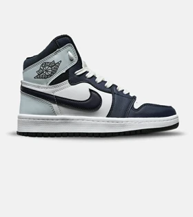 کفش کتانی ساق‌دار مردانه و زنانه سفید سرمه ای NIKE jordan 1 مدل 8323