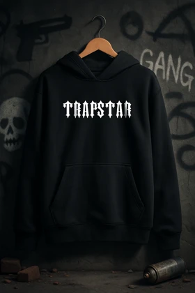 هودی مشکی اسپرت طرح نوشته Trapstar - فواصل