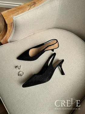 کفش نگین‌دار بغل کش پاشنه 7 سانت