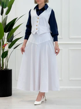 ژیله دامن ست نسیم (سفید)