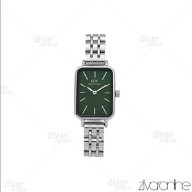 ساعت دنیل ولینگتون زنانه مستطیلی نقره ای صفحه سبز خطی 106187