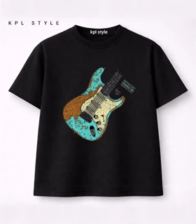 تیشرت باکسی یونیسکس طرح Guitar کد 1417