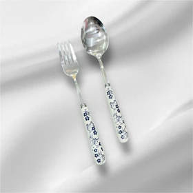 قاشق و چنگال طرح دنی هوم گل آبی