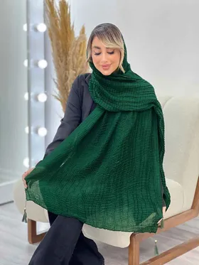 شال پفکی منگوله‌دار