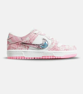 کفش کتانی زنانه صورتی سفید نایک NIKE dunk low steam puppet