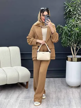 مانتو و شلوار دو جیب پاکتی درنا
