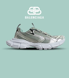 کفش کتانی مردانه و زنانه سبز نقره ای Balenciaga 3XL مدل 6023