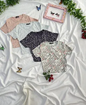 کراپ گل‌دار zara