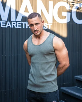 رکابی حلقه‌ای تنک تاپ سنگ شور سبز ساده