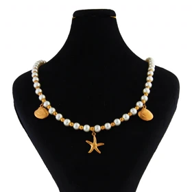 گردنبند دخترانه مدل ستاره دریایی و صدف