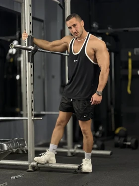 رکابی قهرمانی طرح Nike بدنسازی مشکی