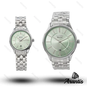 ساعت ست سیکو Diamond سیلور صفحه سبز s-10193