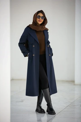 مانتو پرادا ژیله دار ماکسی