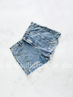 شورتک کوتاه جین پاچه ریش