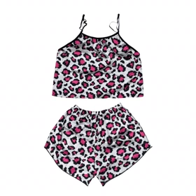 ست تاپ و شلوارک طرح پلنگی 179