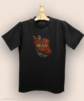 تیشرت مردانه و زنانه طرح نقشه ایران تلفیق با هنر فرش ایرانی