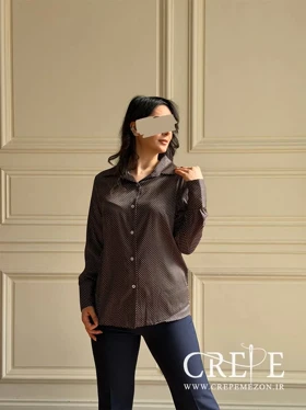 شومیز یقه مردانه خالدار