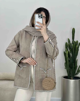 کت مغزی دوزی آستین دکمه (5) کد3443