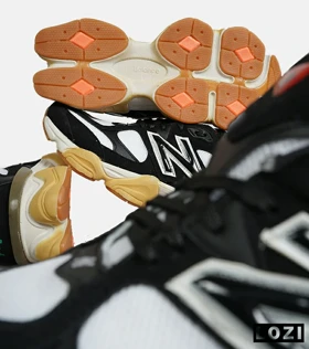کفش کتانی مردانه و زنانه مشکی سفید خردلی NEW BALANCE 9060