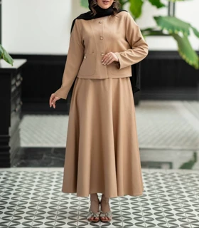 کت دامن مازراتی جلو دکمه پاپیونی