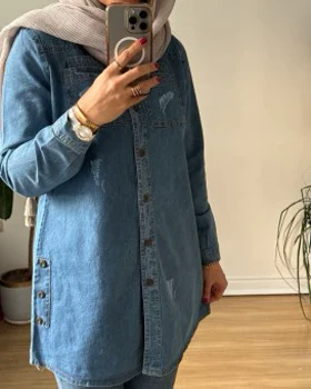 مانتو جین دو جیب