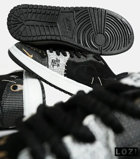 کفش کتانی مردانه و زنانه مشکی سفید NIKE jordan Vodoo