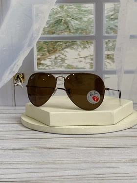 عینک آفتابی ری‌بن RB3025 Aviator پلاریزه فریم فلزی، عدسی کریستال، سایز 58