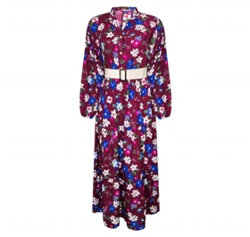 پیراهن نخی زنانه گل‌دار