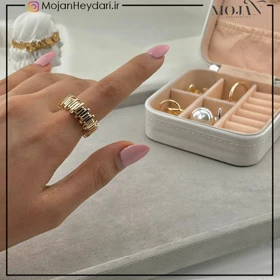 انگشتر زنانه آبکاری نقره رنگ ثابت کد ta10026