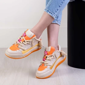 کتانی دخترونه رنگی بند ضخیم FASHION