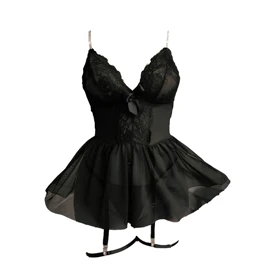 لباس خواب دامن دار زنجیری مشکی برند هارنی کد 9032