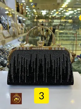 کیف مجلسی نگینی دستی دهنه دار