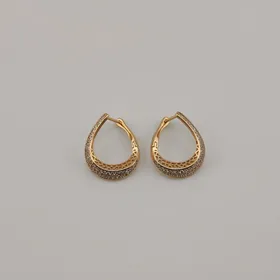 گوشواره استیل طرح اشک طلایی