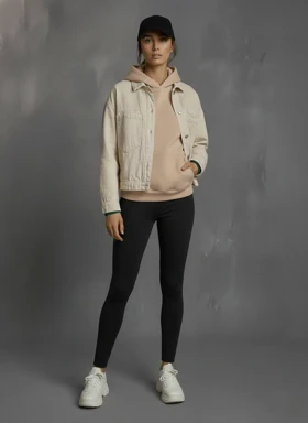 کت جین رنگ شیری ZARA اورجینال کد 74