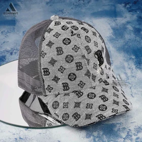 کلاه پشت تور طرح دار Trucker Cap HA83 (طوسی)