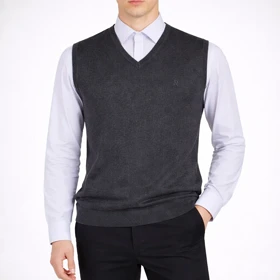 ژیله بافت مردانه یقه هفت ذغالی