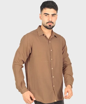 پیراهن لینن مردانه ساده 4409
