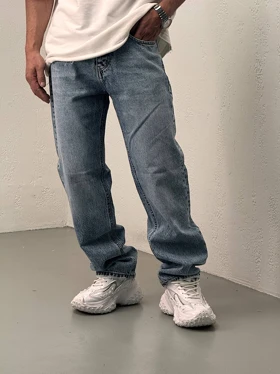 شلوار مردانه جین نیم بگ ترک